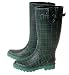 County Wellingtons Green Tartan - Size 8