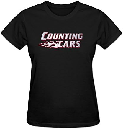 Janen Rin Women's Short Sleeve Counting Cars T Shirt For Ladies XL Black
