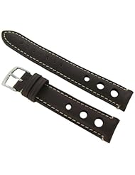 18mm Morellato Rally Cutout Design Genuine Calf Leather Padded Brown Watch Band Strap Reg.