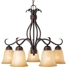 Basix 5 Light Chandelier Down