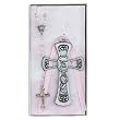Crib Medallion and Rosary - Girl/Pink - "Protect this Child" - MADE IN ITALY!