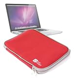 Splash Resistant Red Neoprene Laptop Case For Apple 15-inch Macbook Pro, By DURAGADGET