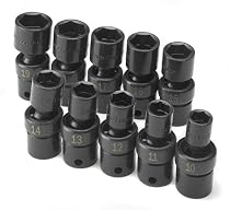 SK Hand Tools 33351 10-Piece 3/8-Inch Drive 6 Point Swivel Metric High Visibility Impact Socket Set