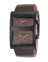 PUMA Unisex PU101601001 Dual Black and Wood Grain Dial Watch