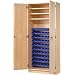 Diversified Woodcraft PSC-80 Solid Maple Wood Parts Safety Storage Cabinet, 80 Plastic Bin, 3 Shelves