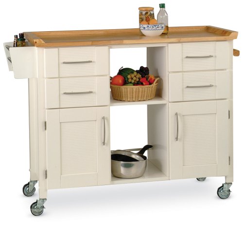 Kitchen: Dolly Madison Banquet Cart   White/ Natural