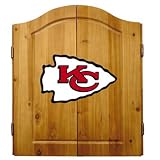 Imperial Kansas City Chiefs Licensed Solid Pine Cabinet and Bristle Dartboard Set
