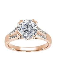 1.24 Ct Round H/I and White Diamond 18K Rose Gold Ring