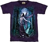 Purple Fairy in Moonlight T-shirt TEENS and WOMENS Short Sleeved Cotton Shirt