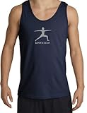 WARRIOR 2 Yoga Pose Adult Tanktop Shirt - Navy