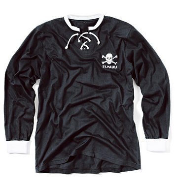St. Pauli Totenkopf Retro Trikot schwarz-XL