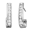 10K White Gold 1/2 ct. Diamond J-Hoop Earrings (Highest Quality)