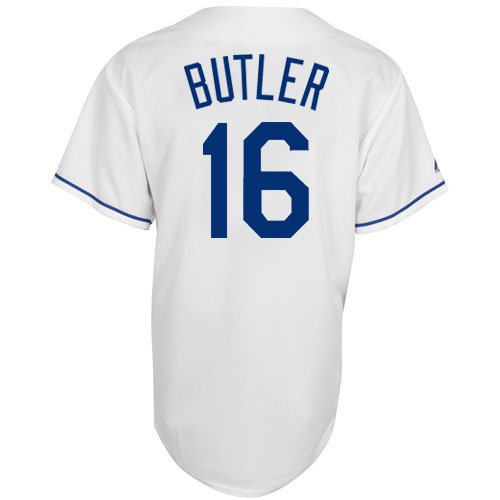 MLB Men's Kansas City Royals Billy Butler White Home Short Sleeve 6 Button Synthetic Replica Baseball Jersey Big & Tall Spring 2012  (White, XXX-Large)