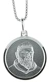 Sterling Silver St. Padre Pio Medal 3/4' Round.