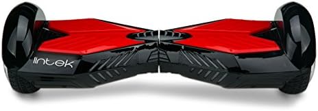 LinTek 6.5"Smart 2 Wheel Self Balancing Electronic Unicycle Scooter Drifting Board with Bluetooth Speaker and LED Lights,original LG battery cells (Black+red)