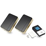 uxcell ワイヤレス　ドアベール　無線チャイム　ホワイト　 レッド　ブラック　呼び出し鈴　省電力　150 メートルの長距離　171 g