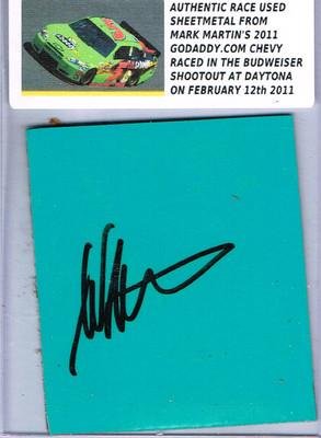 Mark Martin Signed Race Used Nascar Sheetmetal Coa - Autographed NASCAR Collages