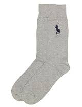 Ralph Lauren Mens Dress Socks Big Pony Grey