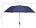 Plemo Classic Blue Automatic Folding Travel Umbrella 46 Inch Diameter, Blue