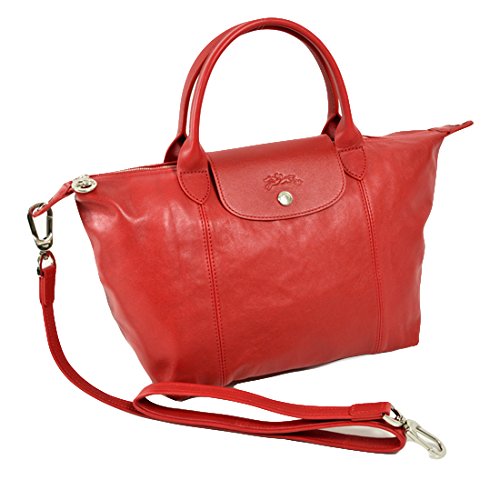 LONG CHAMP ロンシャン ミニトートバッグ ハンドバッグ ル プリアージュ キュイール S 折りたたみ レザー レッド 1512 737 045 画像