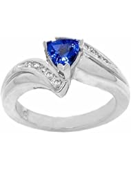 14K White Gold Tanzanite and Diamond Ring -- LIFETIME WARRANTY