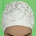 WHITE FLORAL EMBOSS VINTAGE STY LATEX SWIM BATHING CAP