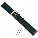 Black Geniune Calf Leather Extra Long Watch Band 20mm