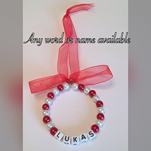Personalised Beaded Hanging Christmas Decoration