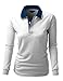 Xpril Women's Basic Luxurious Coolon Polo Collar Long Seleeve T-Shirt