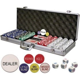 Triple Crown Poker Chip Set, 300 11.5 gram Clay Composite Chips w/Elegant Lacquer Finish Wood Case