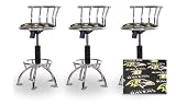 3 24"-29" Baltimore Ravens Seat Chrome Adjustable Specialty / Custom Barstools Set