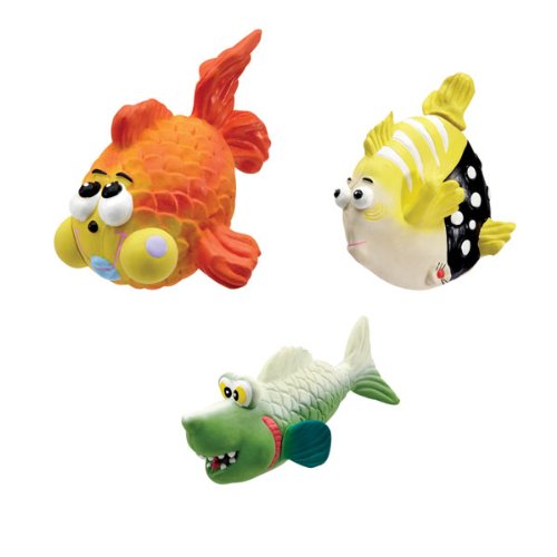 More image Zanies 3-Pack Latex PrePack Dog Toy, Large Sea Creatures