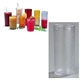 Carlisle Pebble Optic Drinkware Tumblers, 20 ounce, Clear (One Dozen Dishwasher Safe Break Resistant SAN Plastic Drinking Glasses)