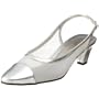 Annie Shoes Women's Darius Slingback Dress,Silver,7.5 W US