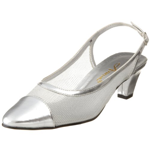 External hard drive:Annie Shoes Women's Darius Slingback Dress,Silver,7.5 W US