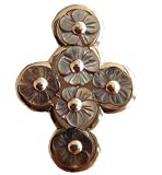 Black Mother Of Pearl Four Point Vertical Bouquet Pendant, 14k Gold