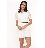 Kirra Womens Belted 3/4 Sleeve Lace Dress