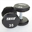 Troy Barbell 650 lbs 12-Sided Urethane Encased Dumbbell TSD-055-075U