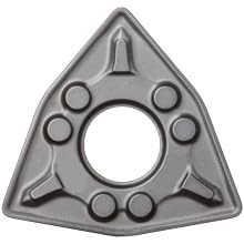 Sandvik Coromant WNMG 434-KM 3210 GC3210 Grade, MTCVD Coated, 80 Degree Trigon Shape, KM Chip Breaker, 434 Insert Size, 0.1875" Thickness, 0.063" Nose Radius Carbide Turning Insert (Pack Of 10)