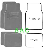 A Set of 4 Universal Fit Plush Carpet Floor Mats for Cars - Silver