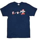 Nintendo Super Mario Chasing Mushroom Navy Blue T-Shirt (XXL) ~ Nintendo