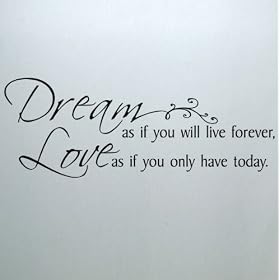 Dream as if you will live forever. Love as if you only today.