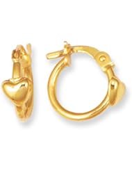 14k Yellow Gold Heart Hoop Child/Baby Earrings