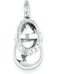 14K White Gold Baby Girl Shoe Pendant Jewelry New |B