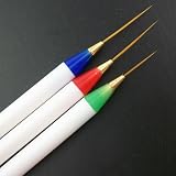 ALICE Set of 3 Sable Nail Art Brushes Pen, Detailer Liner and Striper, Graduation Gift
