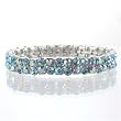 Blue Rhinestone and Silvertone Bracelet, #11091