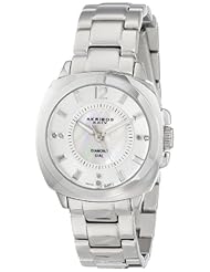 Akribos XXIV Womens AK668SS Lady Diamond Mother-Of-Pearl Swiss Quartz Stainless Steel Bracelet Watch