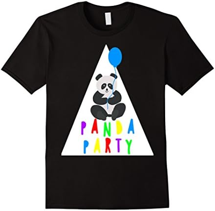 Men's Panda Party T-Shirt Bear with Balloon XL Black
