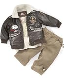 Nannette Baby Boy Three-Piece Fly With Me Jacket & Pants Set