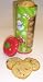 Gourmet Food : Scott's Cakes 1 lb. Almond Cookies in a Green Christmas Canister